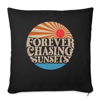 Forever Chasing Sunsets Retro Summer Vacation - Housse de coussin décorative 45 x 45 cm - noir - Devant