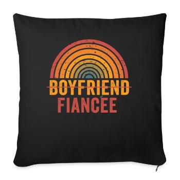 Couple Engagement Engaged Men Funny Fiancee - Sofa pillowcase 17,3'' x 17,3'' (45 x 45 cm) - black - Front