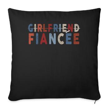 Girlfriend Fiancee Couple Engagement Engaged - Sofa pillowcase 17,3'' x 17,3'' (45 x 45 cm) - black - Front