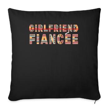 Girlfriend Fiancee Couple Engagement Engaged - Sofa pillowcase 17,3'' x 17,3'' (45 x 45 cm) - black - Front