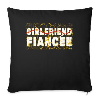Girlfriend Fiancee Couple Engagement Engaged - Sofa pillowcase 17,3'' x 17,3'' (45 x 45 cm) - black - Front