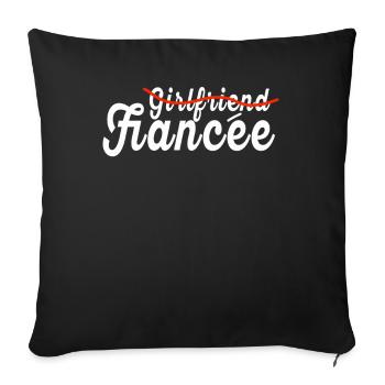 Girlfriend Fiancee Couple Engagement Engaged - Sofa pillowcase 17,3'' x 17,3'' (45 x 45 cm) - black - Front