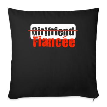 Girlfriend Fiancee Couple Engagement Engaged - Sofa pillowcase 17,3'' x 17,3'' (45 x 45 cm) - black - Front