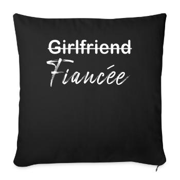 Girlfriend Fiancee Couple Engagement Engaged - Sofa pillowcase 17,3'' x 17,3'' (45 x 45 cm) - black - Front