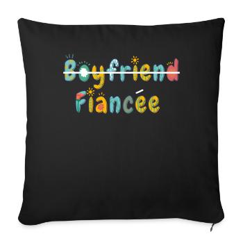 Couple Engagement Engaged Men Funny Fiancee - Sofa pillowcase 17,3'' x 17,3'' (45 x 45 cm) - black - Front