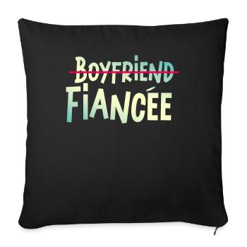 Couple Engagement Engaged Men Funny Fiancee - Sofa pillowcase 17,3'' x 17,3'' (45 x 45 cm) - black - Front