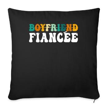 Couple Engagement Engaged Men Funny Fiancee - Sofa pillowcase 17,3'' x 17,3'' (45 x 45 cm) - black - Front
