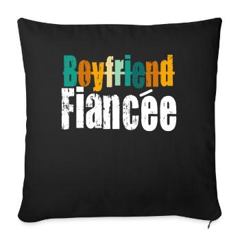 Couple Engagement Engaged Men Funny Fiancee - Sofa pillowcase 17,3'' x 17,3'' (45 x 45 cm) - black - Front
