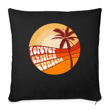 Forever Chasing Sunsets Retro Summer Vacation - Sofa pillowcase 17,3'' x 17,3'' (45 x 45 cm) - black - Front