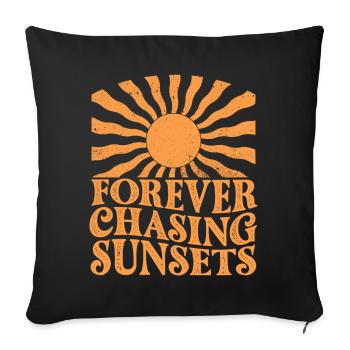 Forever Chasing Sunsets Retro Summer Vacation - Sofa pillowcase 17,3'' x 17,3'' (45 x 45 cm) - black - Front