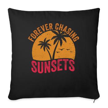Forever Chasing Sunsets Retro Summer Vacation - Sofa pillowcase 17,3'' x 17,3'' (45 x 45 cm) - black - Front