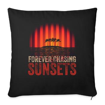 Forever Chasing Sunsets Retro Summer Vacation - Sofa pillowcase 17,3'' x 17,3'' (45 x 45 cm) - black - Front