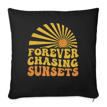 Forever Chasing Sunsets Retro Summer Vacation - Sofa pillowcase 17,3'' x 17,3'' (45 x 45 cm) - black - Front
