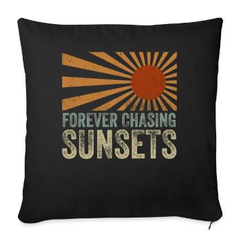 Forever Chasing Sunsets Retro Summer Vacation - Sofa pillowcase 17,3'' x 17,3'' (45 x 45 cm) - black - Front