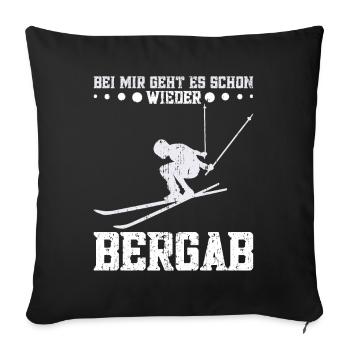 Skifahrer Skipiste Wintersportler Berge Schnee - Sofakissenbezug 45 x 45 cm - Schwarz - Vorne