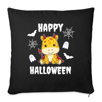 Giraffe Happy Halloween Devil Costume - Sofa pillowcase 17,3'' x 17,3'' (45 x 45 cm) - black - Front