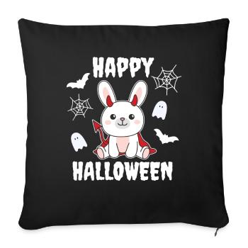 Bunny Happy Halloween Devil Costume - Sofa pillowcase 17,3'' x 17,3'' (45 x 45 cm) - black - Front