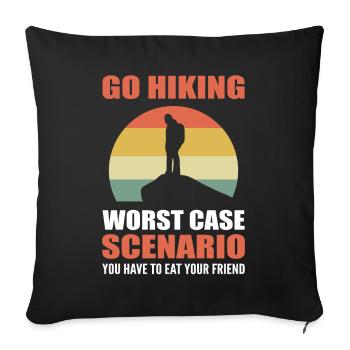 Lustiger Wanderer Wandern - Sofakissenbezug 45 x 45 cm - Schwarz - Vorne