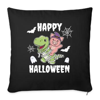 Pig Happy Halloween T-Rex Mummy Costume - Sofa pillowcase 17,3'' x 17,3'' (45 x 45 cm) - black - Front