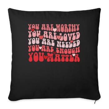 You Matter Kindness Be Kind Groovy Mental Health - Sofa pillowcase 17,3'' x 17,3'' (45 x 45 cm) - black - Front