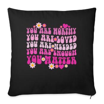 You Matter Kindness Be Kind Groovy Mental Health - Sofa pillowcase 17,3'' x 17,3'' (45 x 45 cm) - black - Front