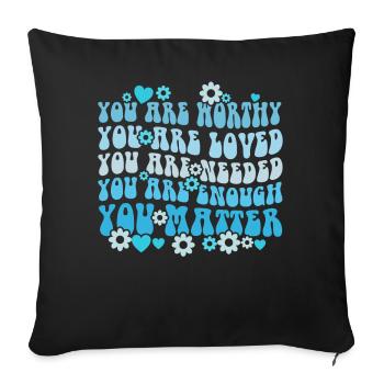 You Matter Kindness Be Kind Groovy Mental Health - Sofa pillowcase 17,3'' x 17,3'' (45 x 45 cm) - black - Front