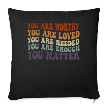 You Matter Kindness Be Kind Groovy Mental Health - Sofa pillowcase 17,3'' x 17,3'' (45 x 45 cm) - black - Front