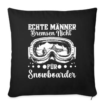 Berge Skifahrer Skipiste Wintersportler Skifahren - Sofakissenbezug 45 x 45 cm - Schwarz - Vorne
