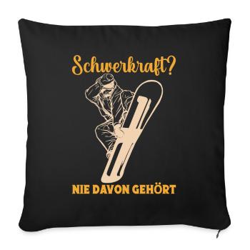 Berge Skipiste Snowboarden Snowboarding - Sofakissenbezug 45 x 45 cm - Schwarz - Vorne