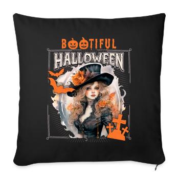 Gothic Halloween Witch, Saying Bootiful - Sofa pillowcase 17,3'' x 17,3'' (45 x 45 cm) - black - Front