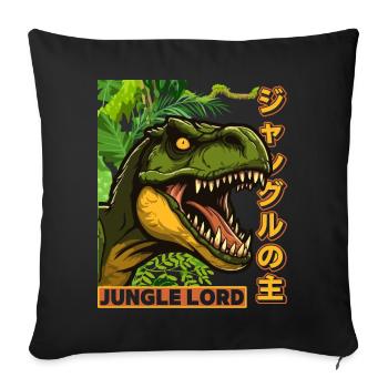 Vintage Dinosaur, Saying Jungle Lord Comic Style - Sofa pillowcase 17,3'' x 17,3'' (45 x 45 cm) - black - Front