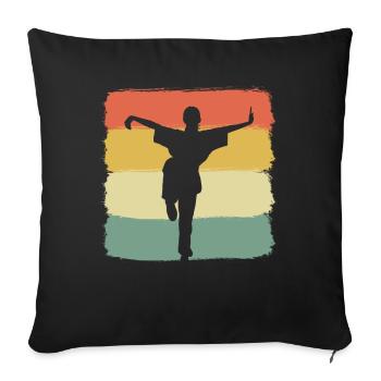 Kung-Fu-Kampf Kampfsportler - Sofakissenbezug 45 x 45 cm - Schwarz - Vorne