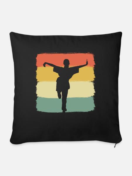 Kung-Fu-Kampf Kampfsportler - Sofakissenbezug 45 x 45 cm - Schwarz