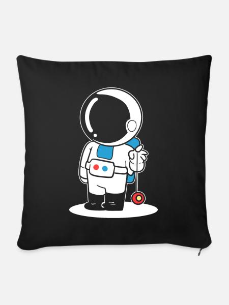 Astronaut spielt Yoyo Astronaut - Sofakissenbezug 45 x 45 cm - Schwarz