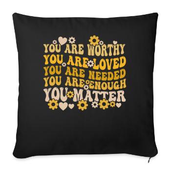 You Matter Kindness Be Kind Groovy Mental Health - Sofa pillowcase 17,3'' x 17,3'' (45 x 45 cm) - black - Front