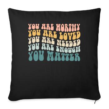You Matter Kindness Be Kind Groovy Mental Health - Sofa pillowcase 17,3'' x 17,3'' (45 x 45 cm) - black - Front