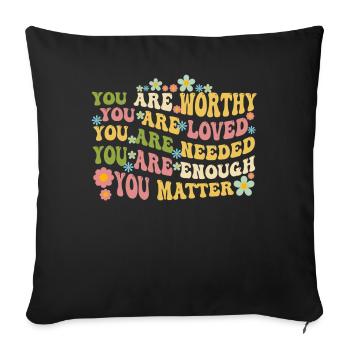 You Matter Kindness Be Kind Groovy Mental Health - Sofa pillowcase 17,3'' x 17,3'' (45 x 45 cm) - black - Front