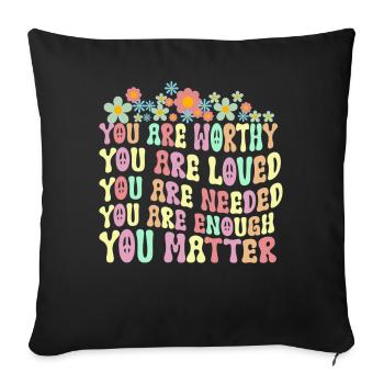 You Matter Kindness Be Kind Groovy Mental Health - Sofa pillowcase 17,3'' x 17,3'' (45 x 45 cm) - black - Front