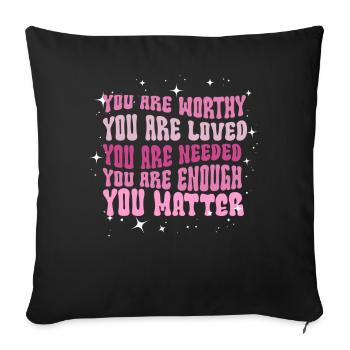 You Matter Kindness Be Kind Groovy Mental Health - Sofa pillowcase 17,3'' x 17,3'' (45 x 45 cm) - black - Front