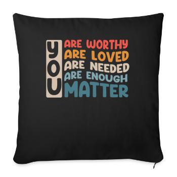 You Matter Kindness Be Kind Groovy Mental Health - Sofa pillowcase 17,3'' x 17,3'' (45 x 45 cm) - black - Front
