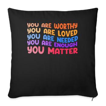 You Matter Kindness Be Kind Groovy Mental Health - Sofa pillowcase 17,3'' x 17,3'' (45 x 45 cm) - black - Front
