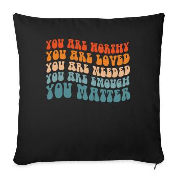 You Matter Kindness Be Kind Groovy Mental Health - Sofa pillowcase 17,3'' x 17,3'' (45 x 45 cm) - black - Front