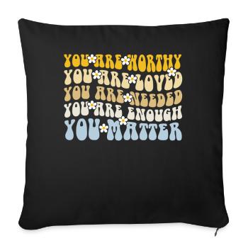 You Matter Kindness Be Kind Groovy Mental Health - Sofa pillowcase 17,3'' x 17,3'' (45 x 45 cm) - black - Front