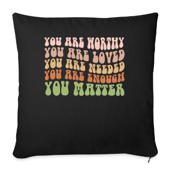 You Matter Kindness Be Kind Groovy Mental Health - Sofa pillowcase 17,3'' x 17,3'' (45 x 45 cm) - black - Front