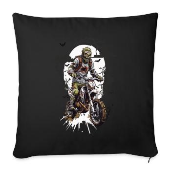 Zombie Motocross Spooky Night Biker Design - Housse de coussin décorative 45 x 45 cm - noir - Devant