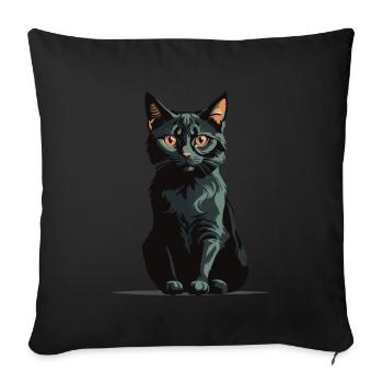 Magical Halloween Cat Magic Cat Design - Sofa pillowcase 17,3'' x 17,3'' (45 x 45 cm) - black - Front