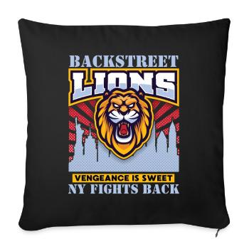 Lion, Martial Arts, New York Lion Head - Sofa pillowcase 17,3'' x 17,3'' (45 x 45 cm) - black - Front