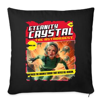 des années 50, bande dessinée des années 1950, vaisseau spatial cosmique - Housse de coussin décorative 45 x 45 cm - noir - Devant
