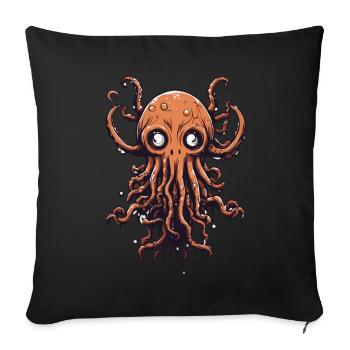 Poulpe Halloween Style de dessin animé - Housse de coussin décorative 45 x 45 cm - noir - Devant