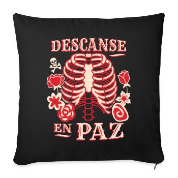 Skeleton, Ribcage, Funny Saying Rest-In-Peace - Sofa pillowcase 17,3'' x 17,3'' (45 x 45 cm) - black - Front
